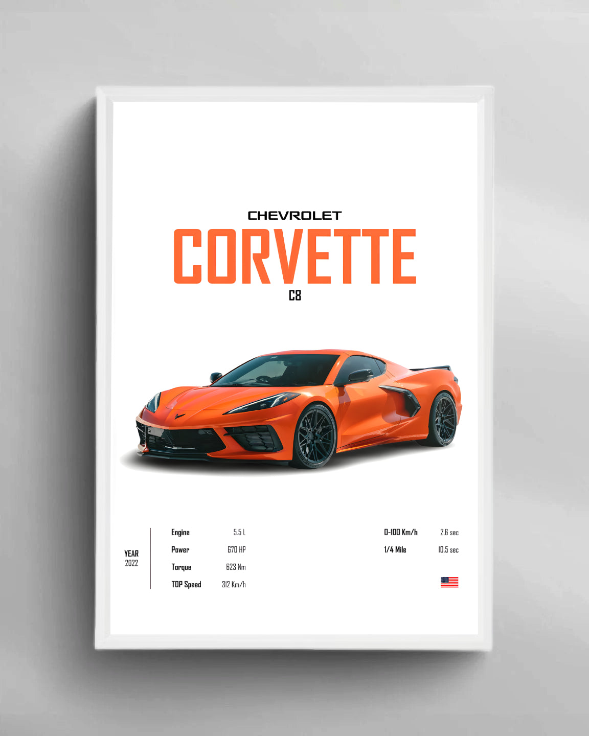 Corvette C8 Wandbild