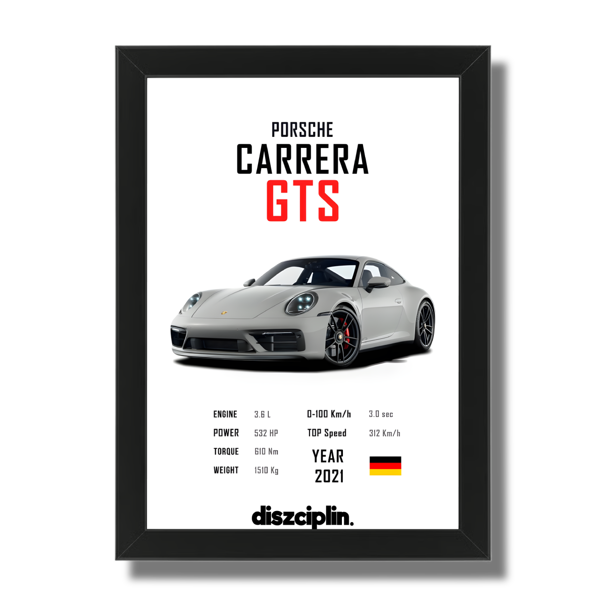 Porsche Carrera GTS Wandbild