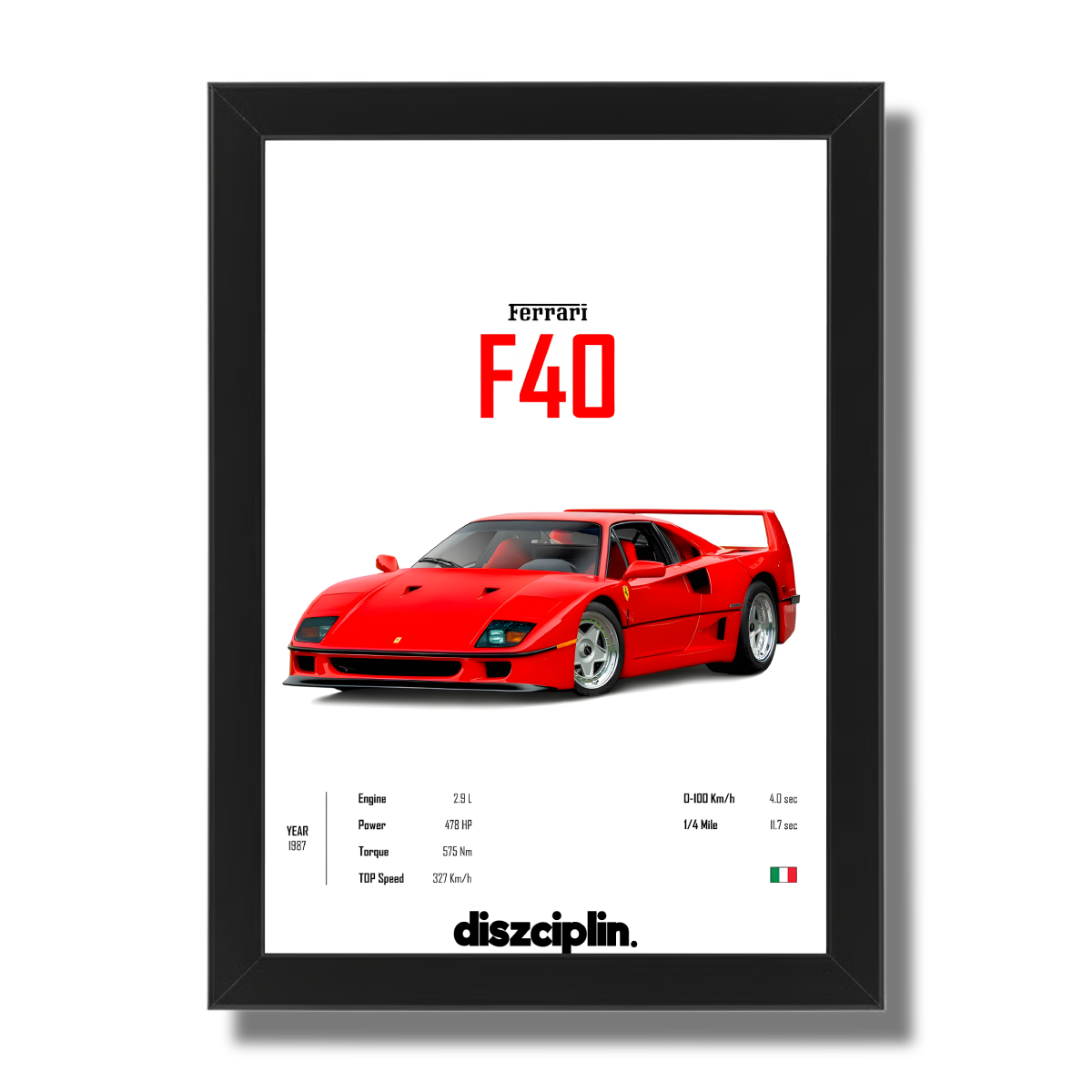 Ferrari F40 Wandbild