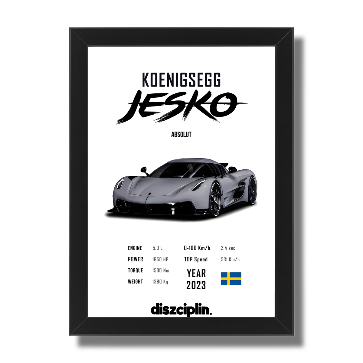 Koenigsegg Jesko Wandbild