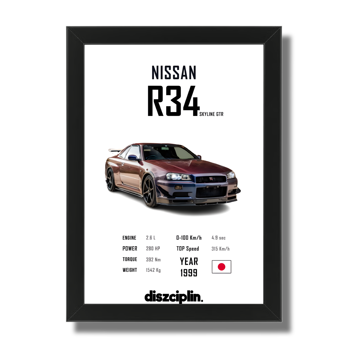 Nissan Skyline R34 Wandbild